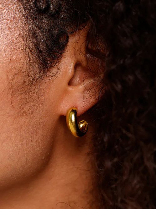 Hovedbilde Chunky Rainbow Hoop 8mm Gold plated (1 pcs) - GOLD