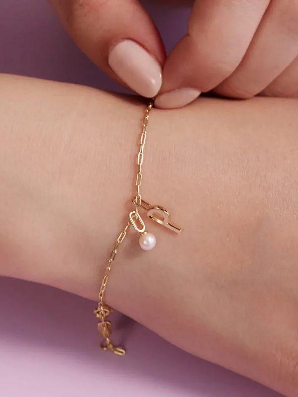 Square Link Bracelet (Gold Plated) 
